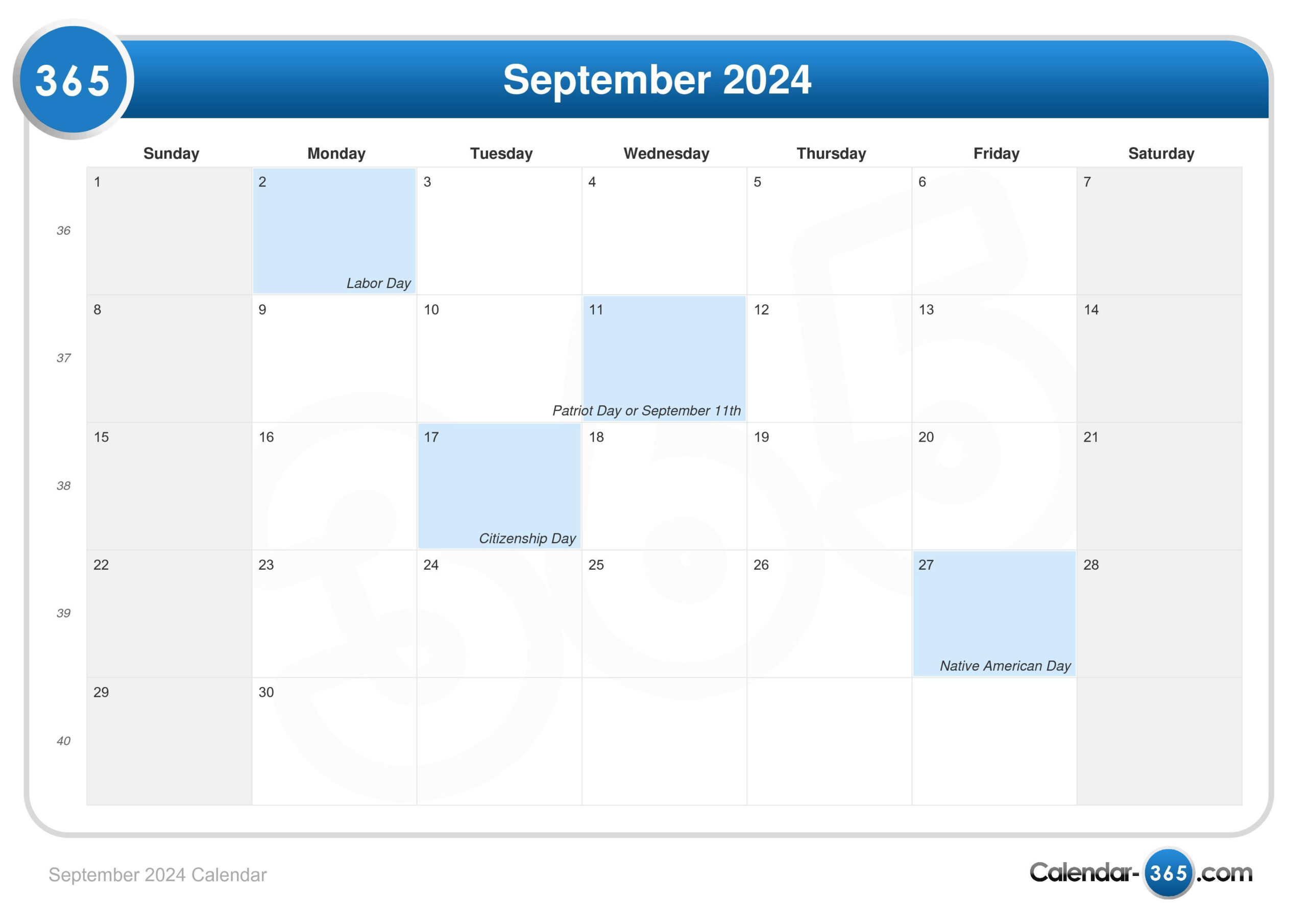 September 2024 Calendar | Vegas Calendar September 2024