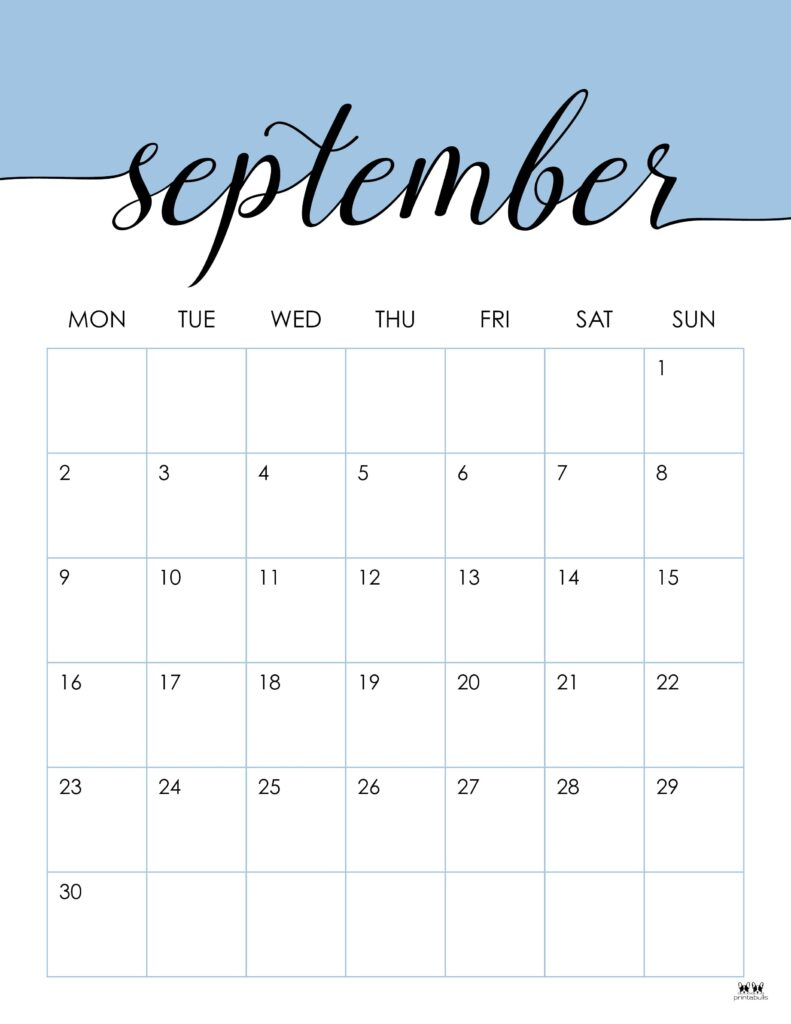 September 2024 Calendars - 50 Free Printables | Printabulls | 2024 Printable Calendar September