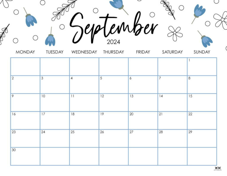 September 2024 Calendars - 50 Free Printables | Printabulls | Cute Calendar September 2024