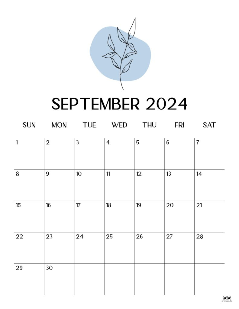 September 2024 Calendars - 50 Free Printables | Printabulls | September 2024 Calendar Vertical