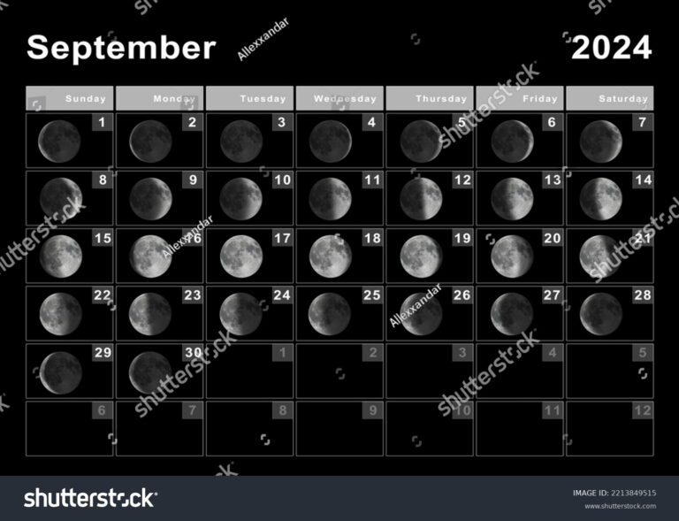 September 2024 Mondkalender, Mondzyklen, Mondphasen | September 2024 Moon Calendar