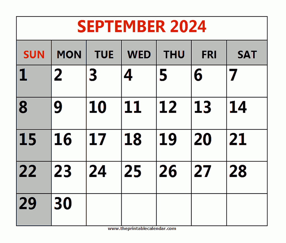 September 2024 Printable Calendars | September 2024 Calendar Download