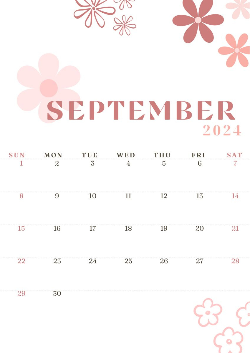 September Calendar 2024, September Calendar, Calendar Background | Aesthetic September Calendar 2024