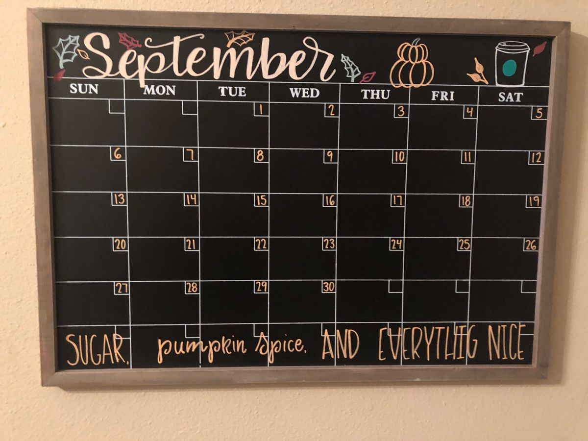 September Diy Chalk Board Calendar🍂🍁 | September 2024 Chalkboard Calendar Ideas