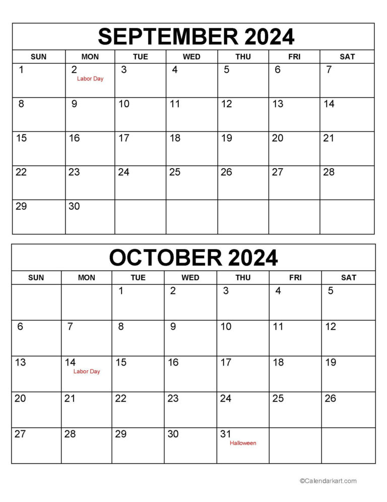 September October 2024 Calendar (5Th Bi-Monthly) - Calendarkart | 2024 September October Calendar