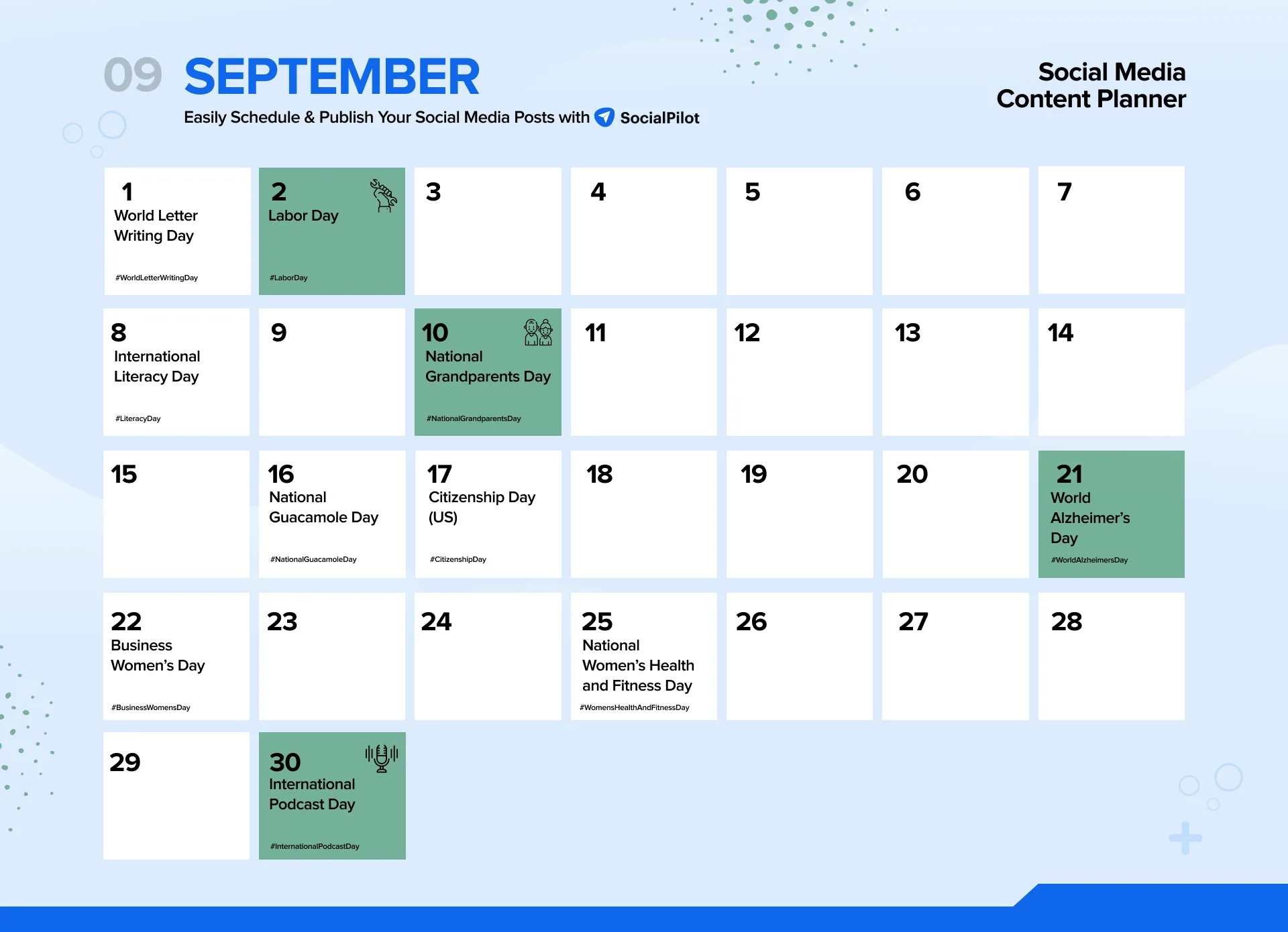 Social Media Holiday Calendar For 2024 | September Content Calendar 2024