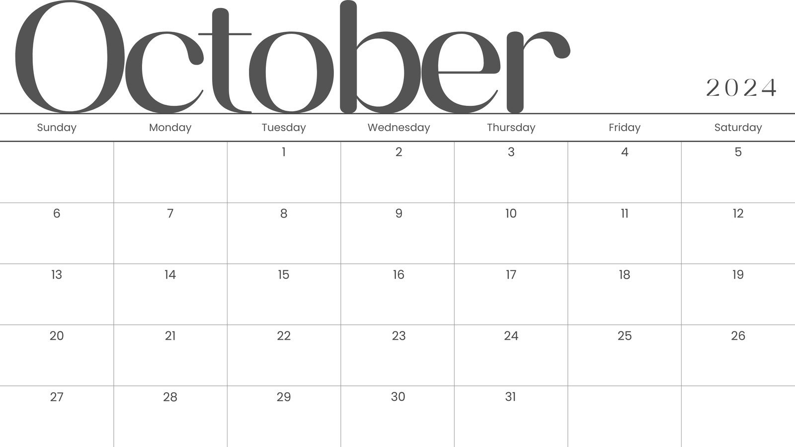 Free October 2024 Calendar Templates To Customize | Canva | 2024 October Calendar Printable