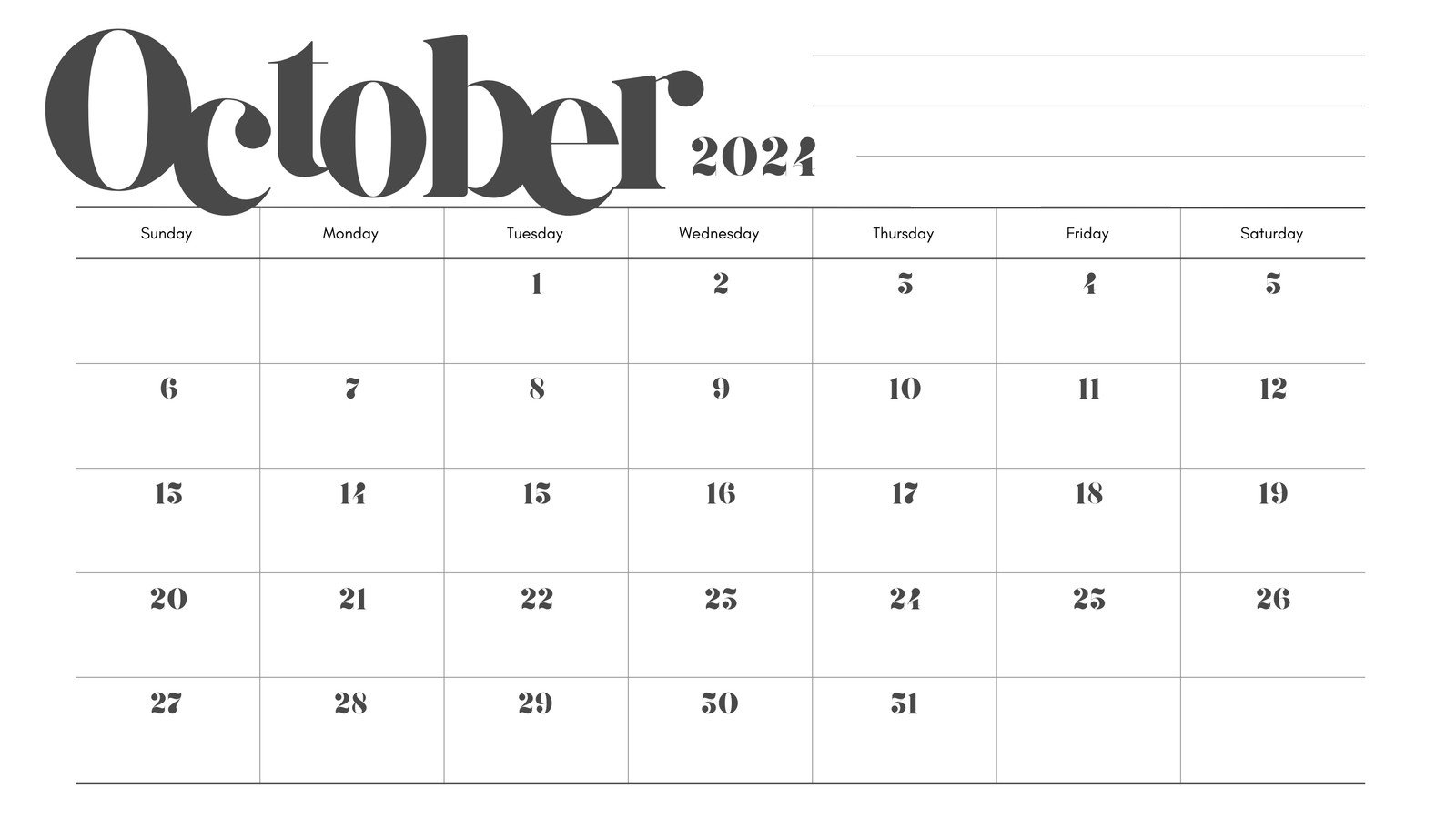 Free October 2024 Calendar Templates To Customize | Canva | October 2024 Calendar Aesthetic