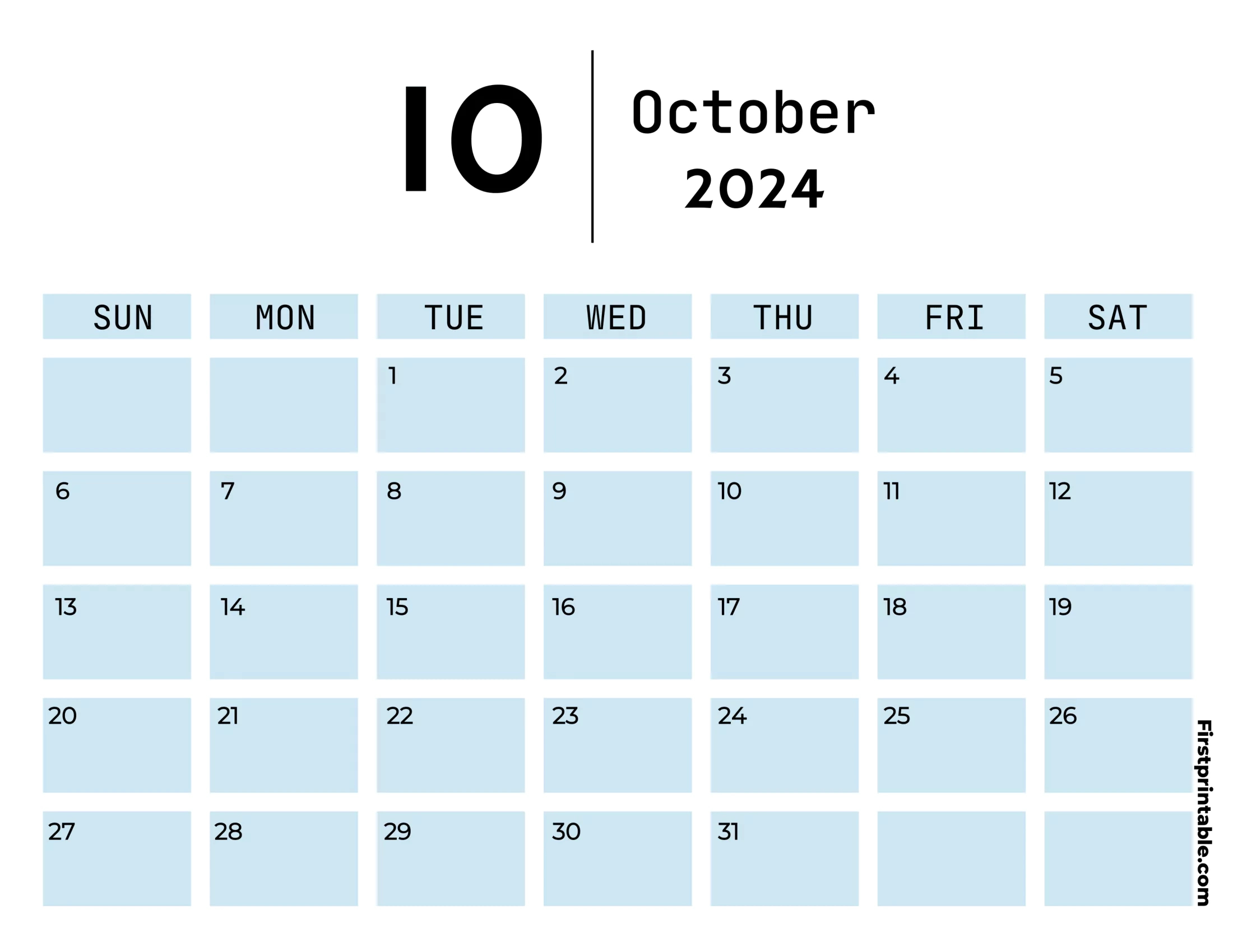 Free Printable &amp;amp; Fillable October Calendars 2024 | Fillable October 2024 Calendar