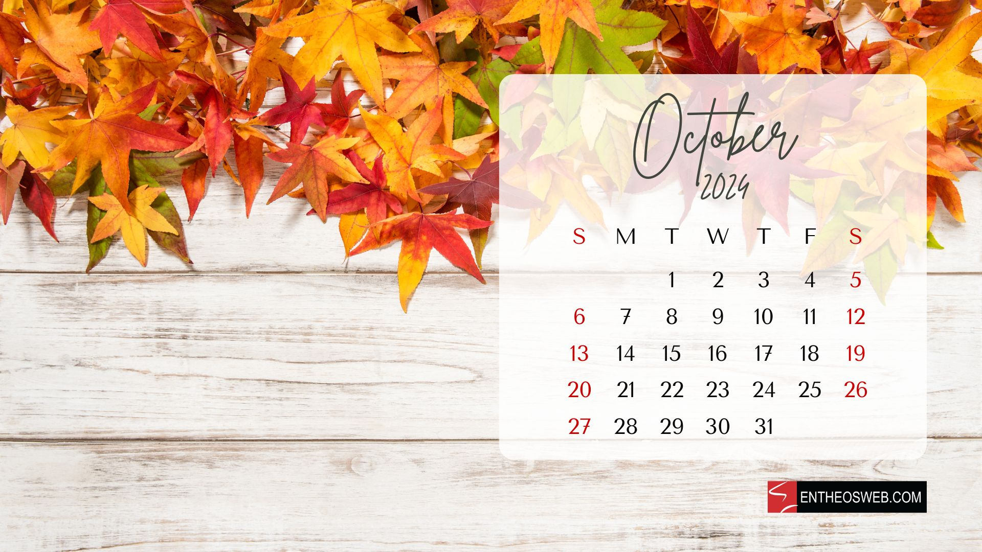 October 2024 Calendar Desktop Wallpaper Backgrounds | Entheosweb | October 2024 Calendar Wallpaper