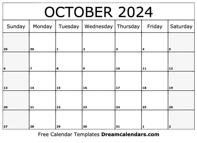 October 2024 Calendar - Free Printable With Holidays And Observances | October 13 2024 Calendar