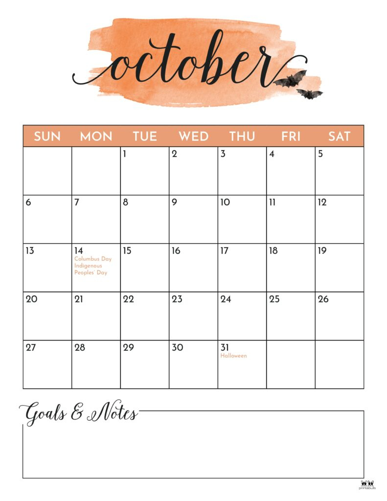 October 2024 Calendars - 50 Free Printables | Printabulls | Cute Calendar October 2024