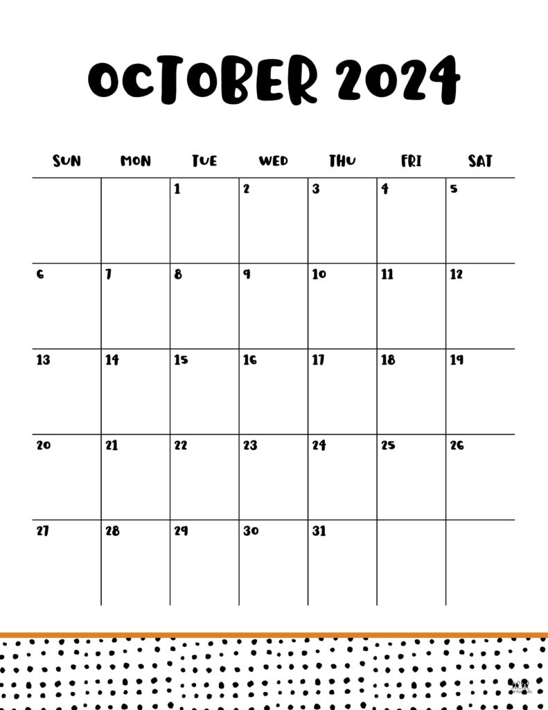 October 2024 Calendars - 50 Free Printables | Printabulls | October 2024 Calendar Printable Portrait