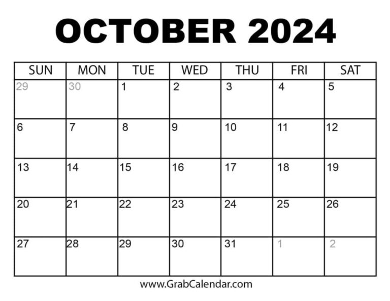 Printable October 2024 Calendar | Calendar 2024 October