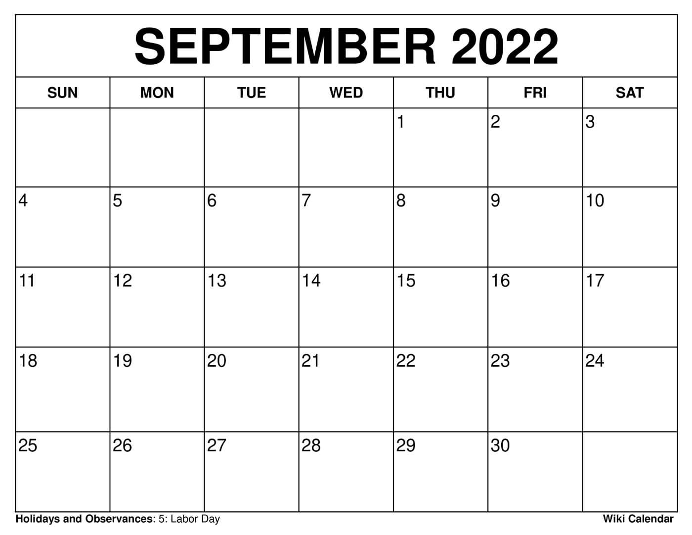 Printable September 2024 Calendar Templates With Holidays | October 2024 Calendar Wiki