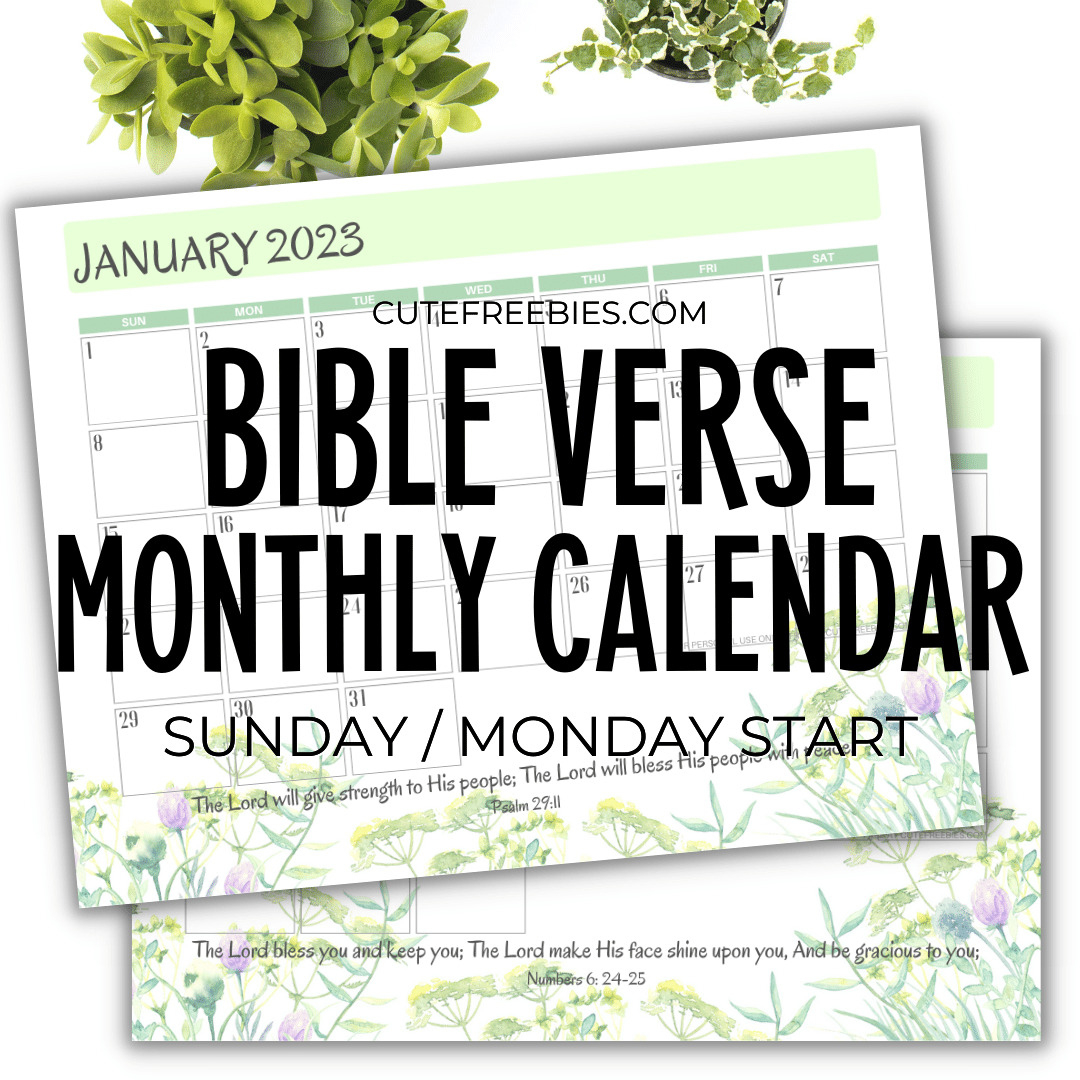 2024 Bible Verse Calendar Free Printable - Cute Freebies For You | Printable November 2024 Calendar With Scripture