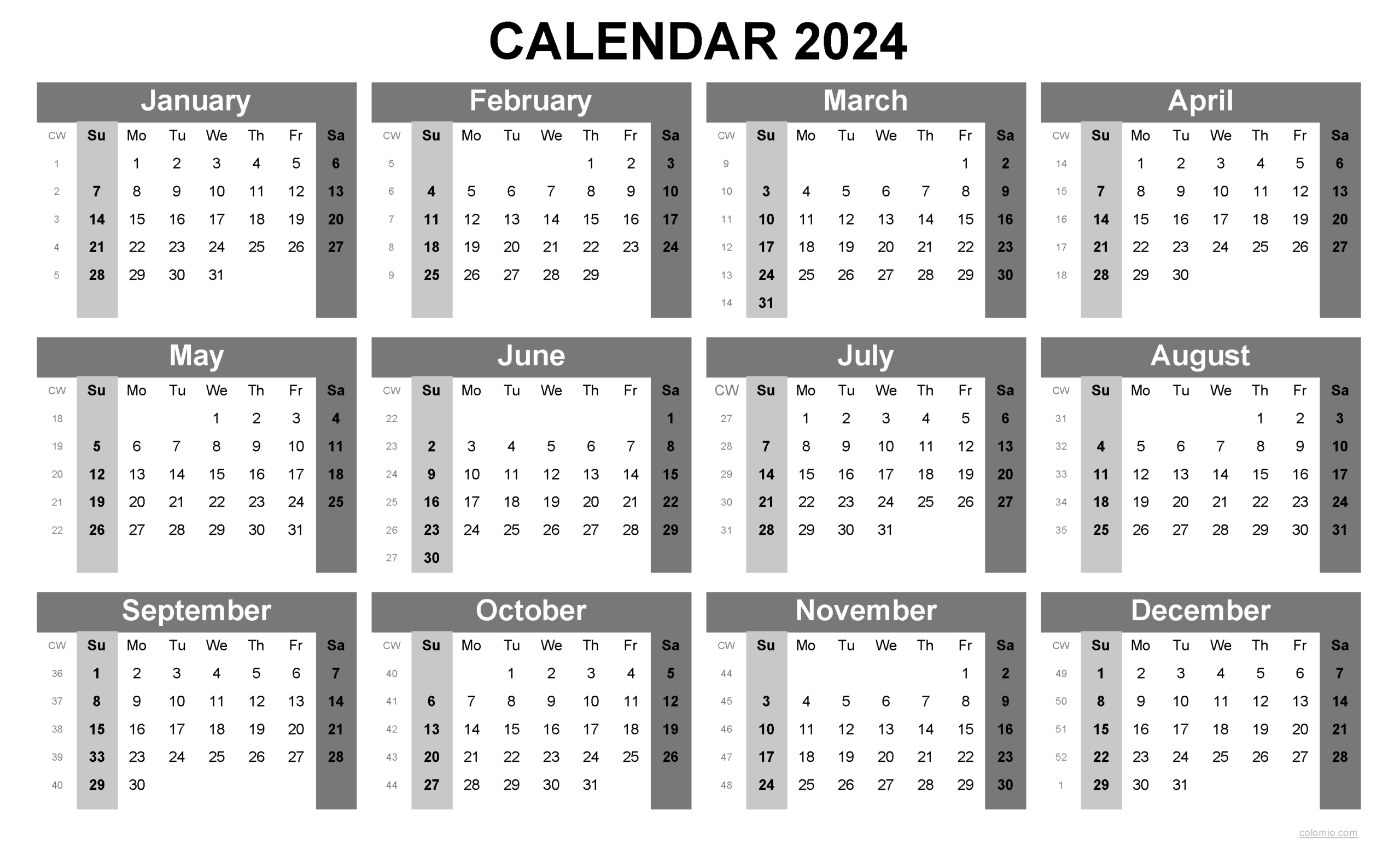 2024 Calendar Printable, ✓ Pdf, Excel And Image File - Free | 90 Day Printable Calendar September October November December 2024