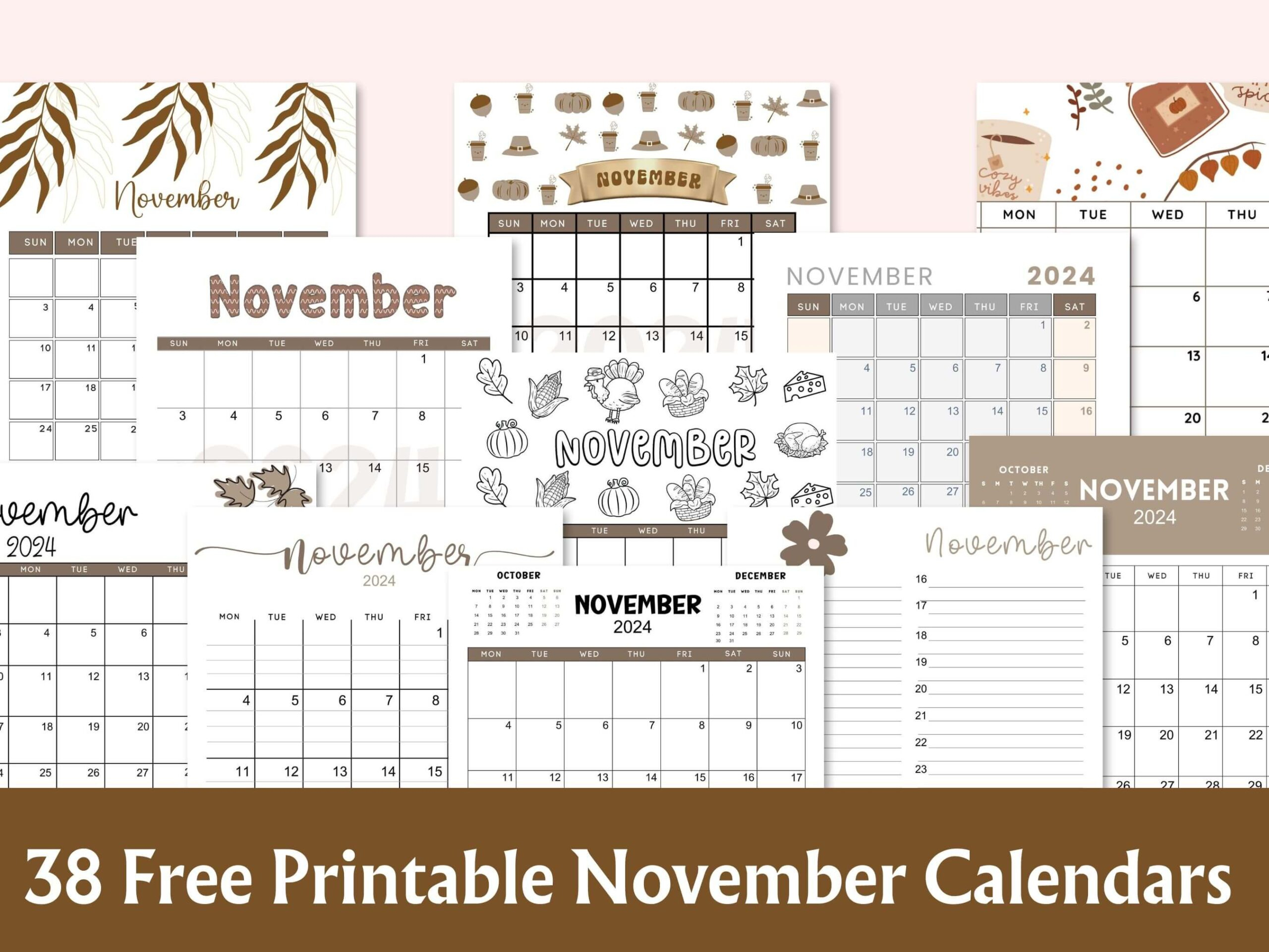 38 Printable November 2024 Calendars | Free Pdf - Calendarkart | Calendar Matching Activity November 2024 Printable