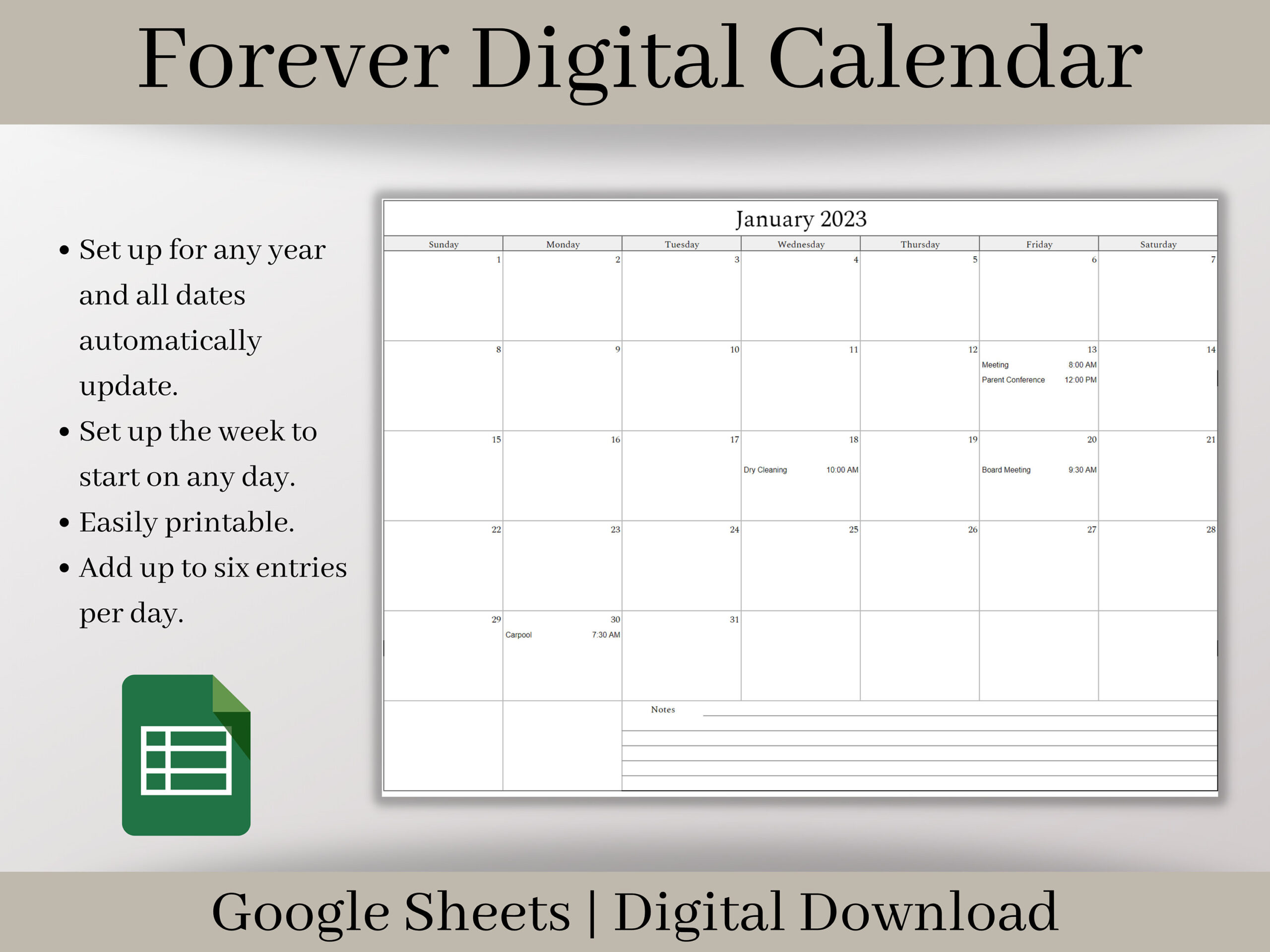 Digital Monthly Calendar, Minimalist Digital Monthly Planner | Printable November 2024 Calendar Waterproof Paper