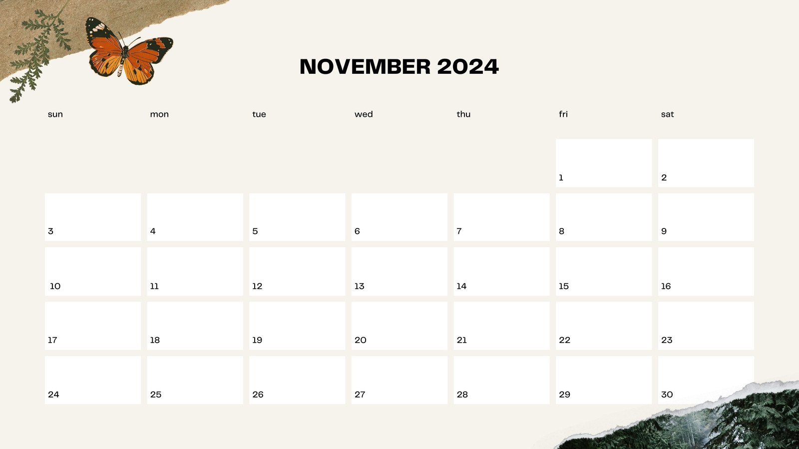 Free And Printable November 2024 Calendar Templates | Canva | Bugs Printable Calendar November 2024