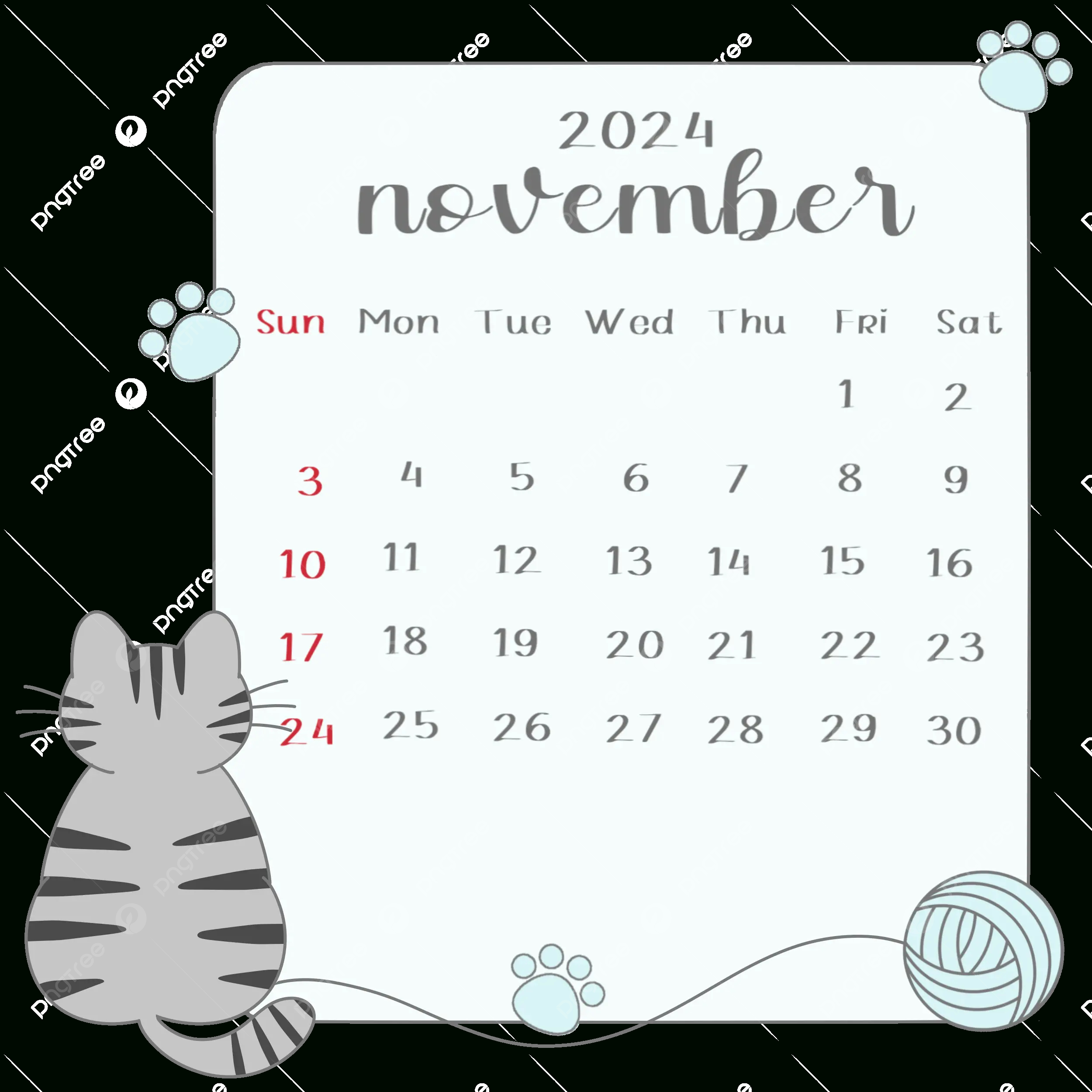 November 2024 Calendar Cat Rear View, 2024, Monthly Calendar | Printable November 2024 Calendar With Cats