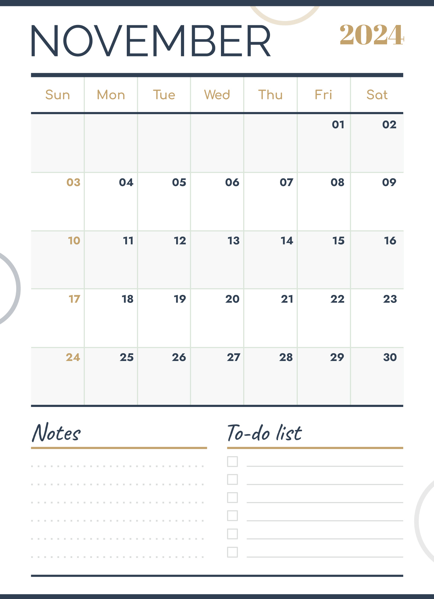 November 2024 Calendar Free Google Docs Template - Gdoc.io | Blank November 2024 Calendar Printable Google