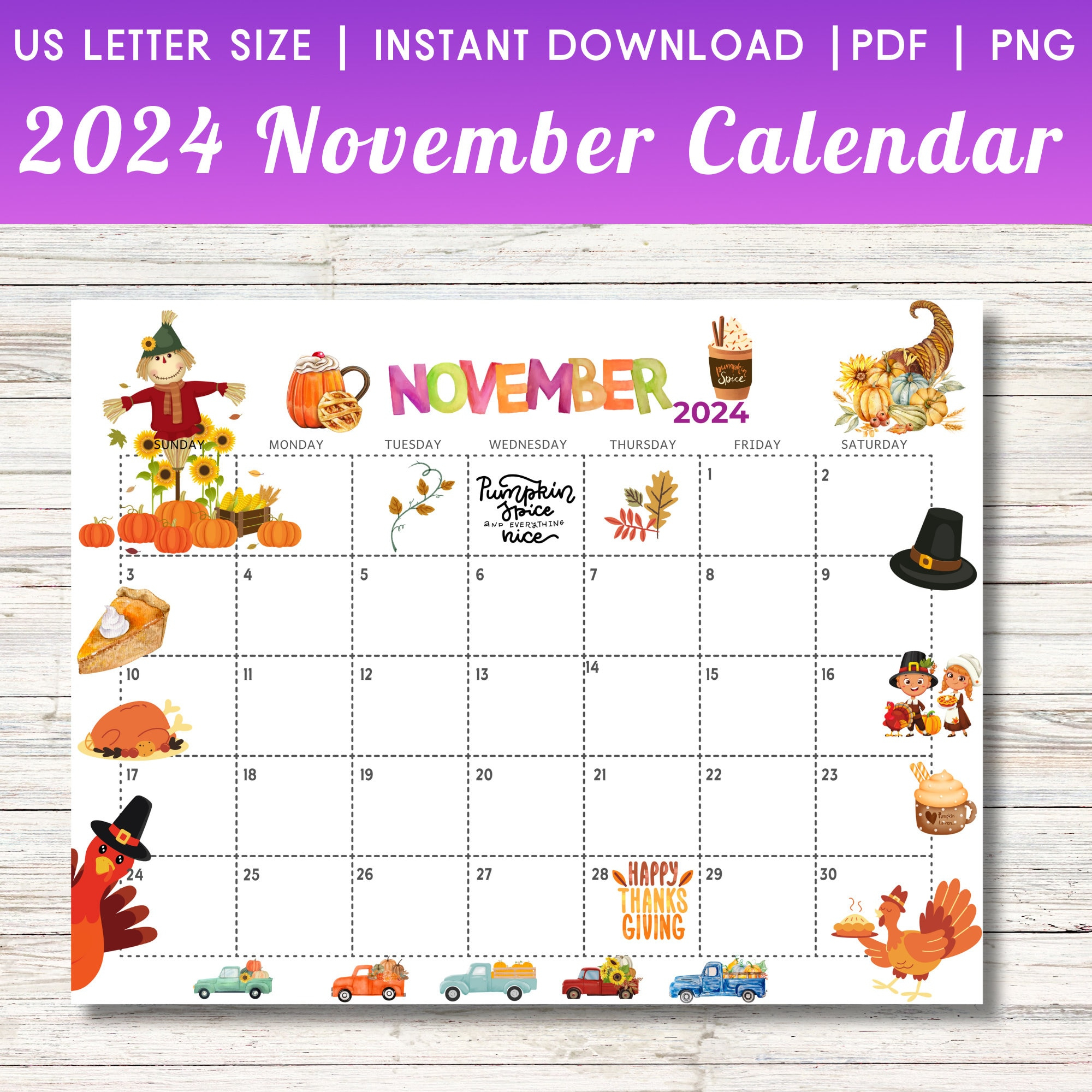 November 2024 Calendar Printable Kids Calendar 2024 Calendar | November 2024 Printable Calendar With Holidays