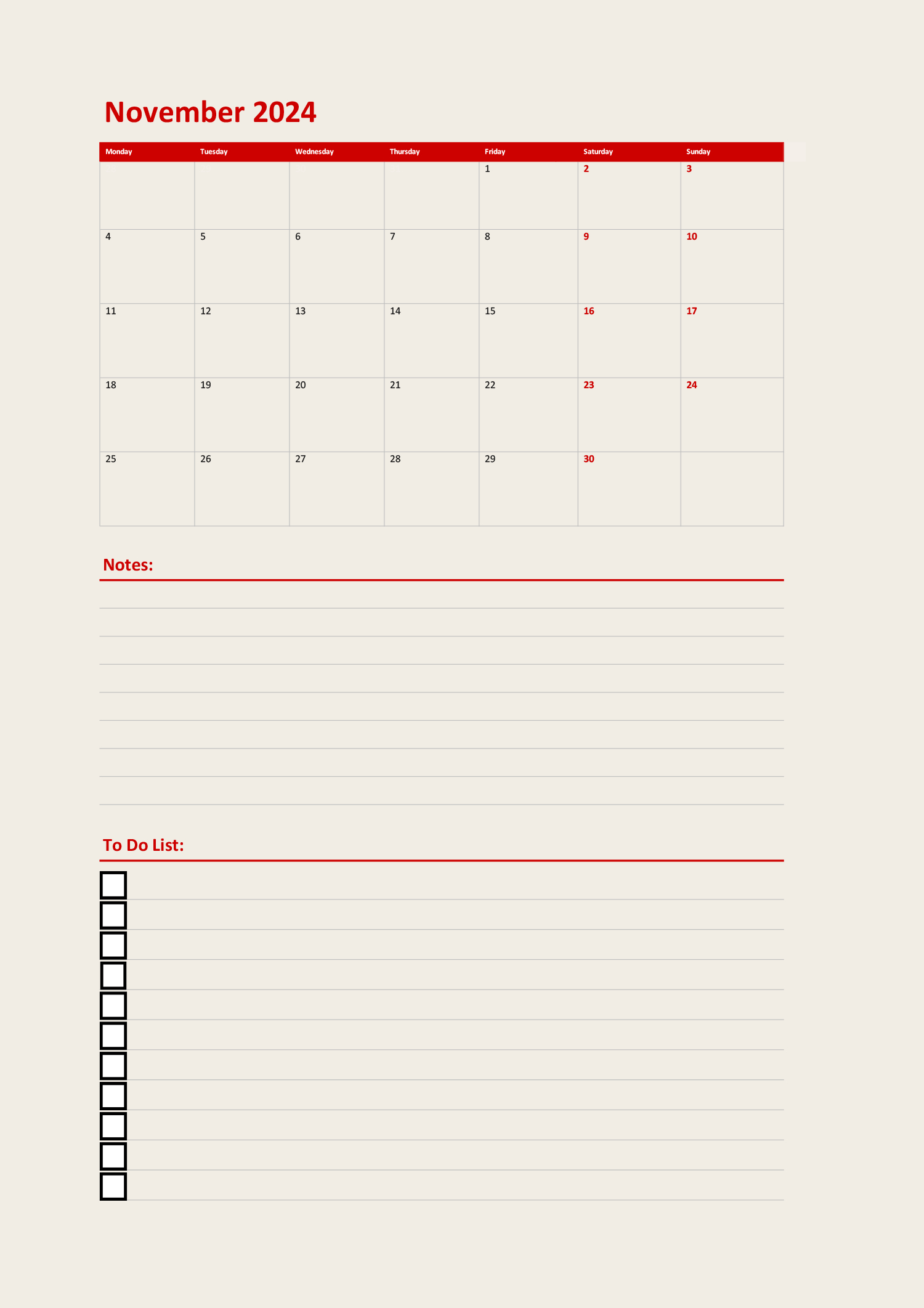 November 2024 Calendar Template - Excel | Google Sheets | Pdf | Blank November 2024 Calendar Printable Google