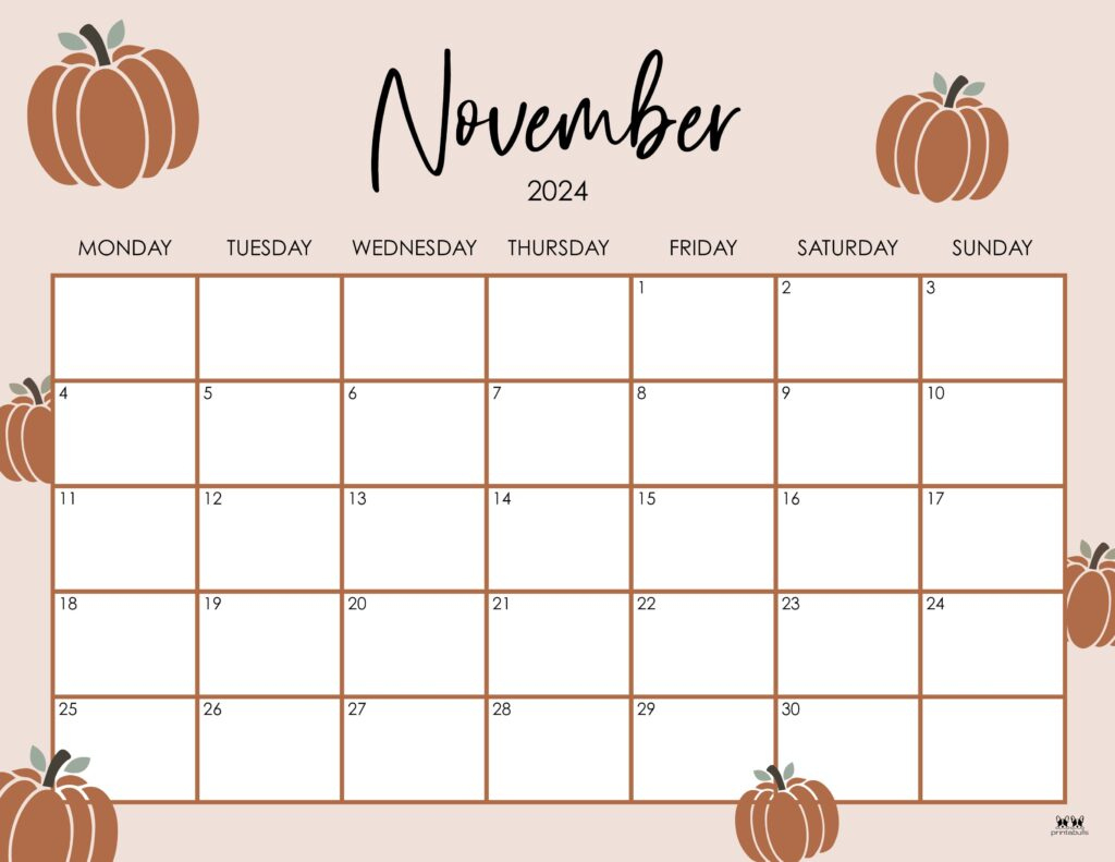 November 2024 Calendars - 50 Free Printables | Printabulls | 2024 Free Printable November Calendar