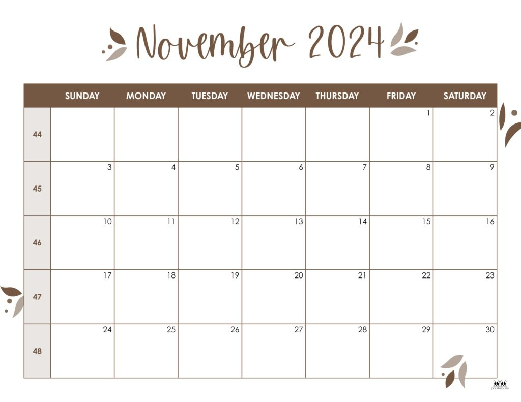 Free Printable November 2024 Calendar Pieces Printable Calendar 2024