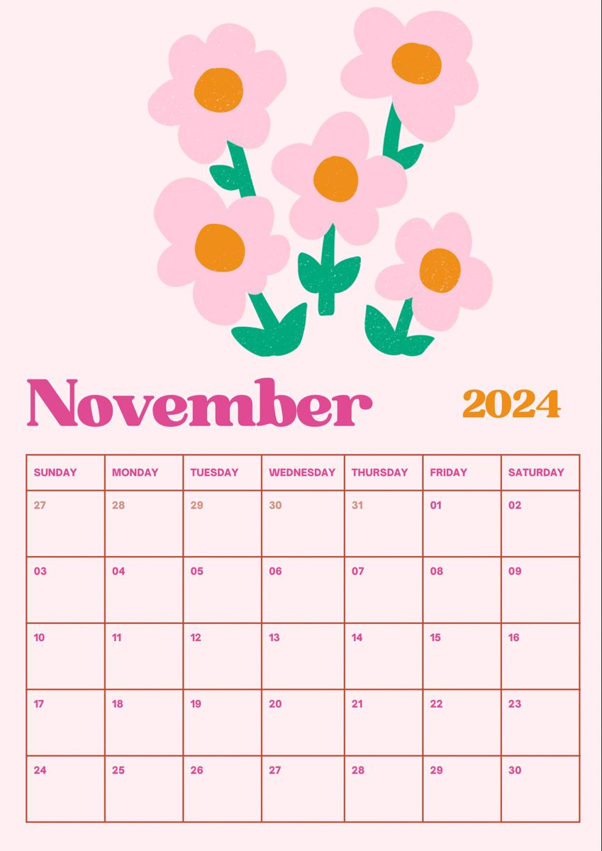 November Calendar 2024, November Calendar, Calendar Background | Studyblr 2024 November Calendar Printable