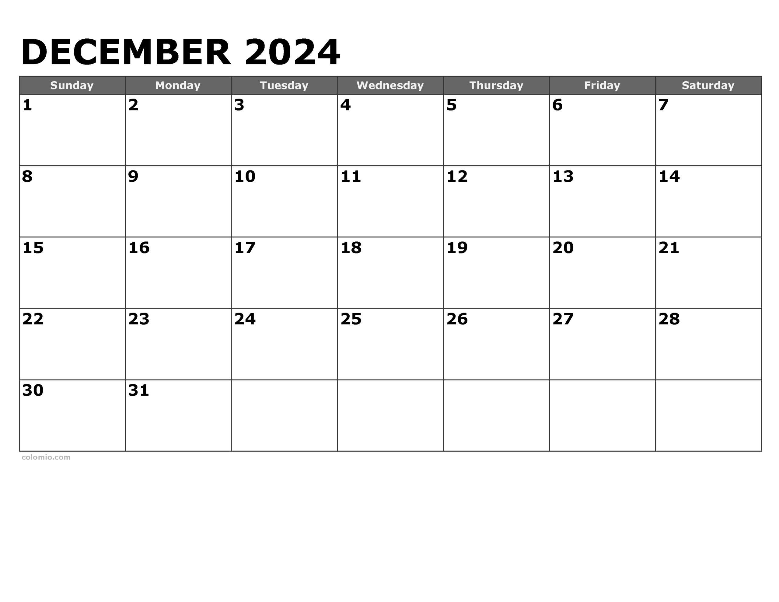 December 2024 Calendar | Free Printable Pdf, Xls And Png | December 2024 Calendar Printable Wincalendar