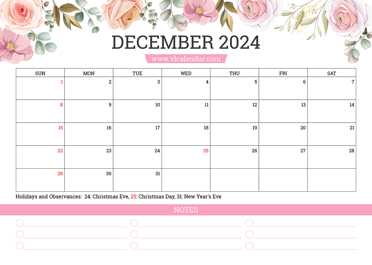 December 2024 Calendar Printable Templates With Holidays | December 2024 Calendar Printable Wincalendar