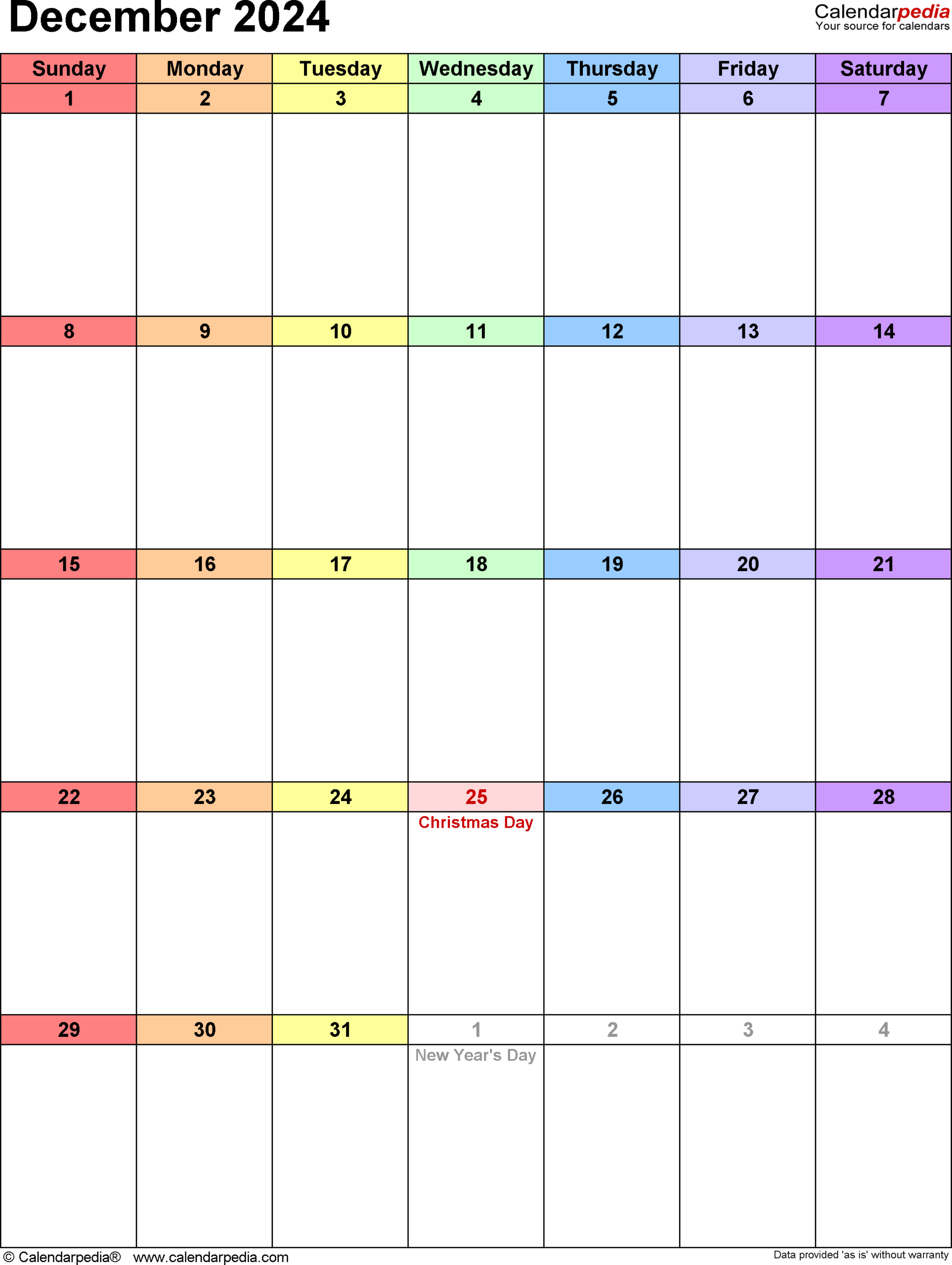 December 2024 Calendar | Templates For Word, Excel And Pdf | Blank Things to Do List Calendar For December 2024 Printable