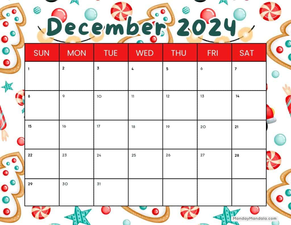 December 2024 Calendars (52 Free Pdf Printables) | 2024 Free Printable Calendar December