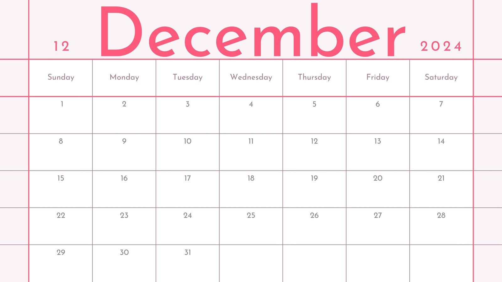 Free, Printable December 2024 Calendar Templates | Canva | December 2024 Children&amp;amp;#039;s Calendar Printable