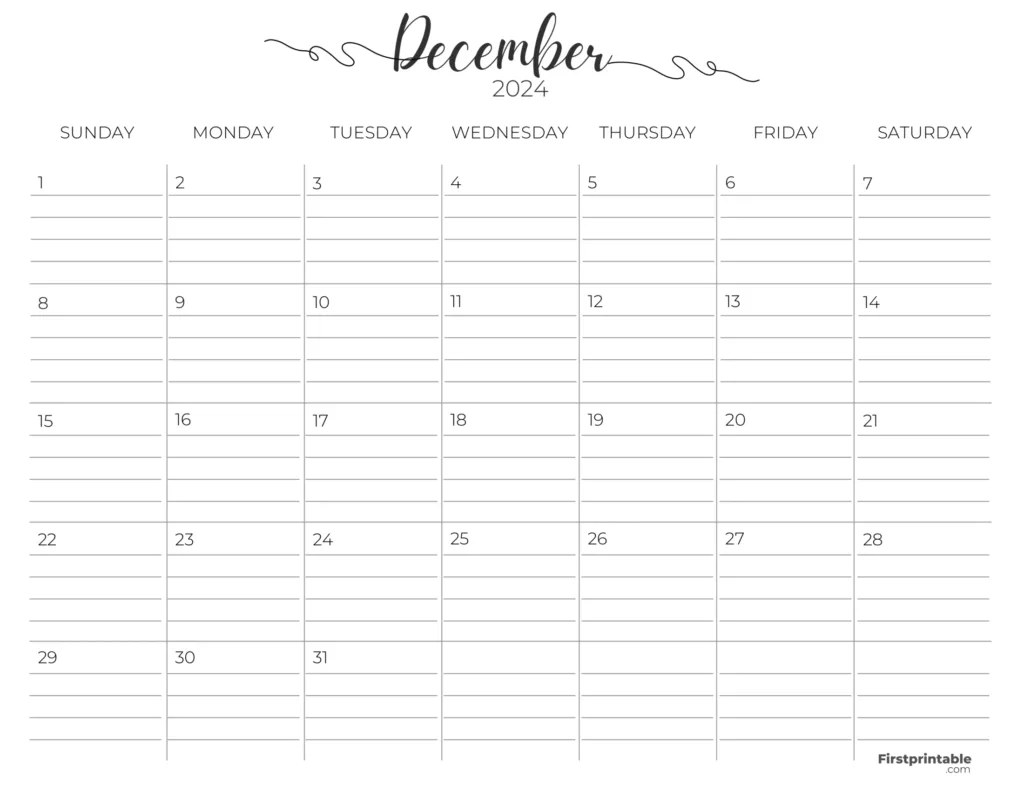 2024 December Printable Typable Calendar Printable Calendar 2024