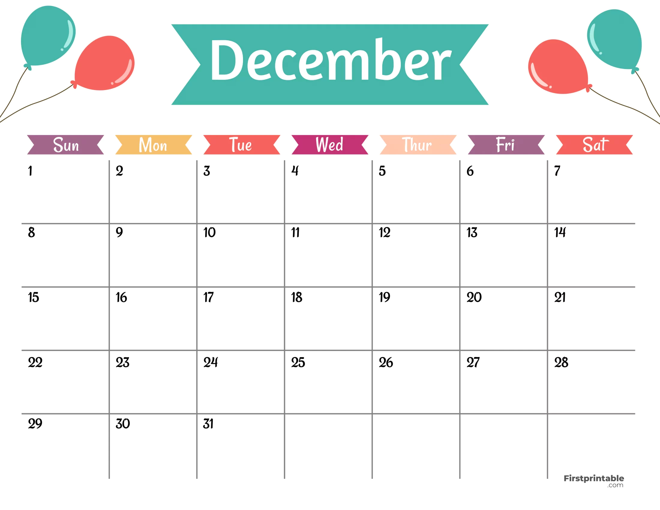 Free Printable &amp;amp; Fillable December Calendars 2024 | Printable December 2024 Calendar For Kindergarten