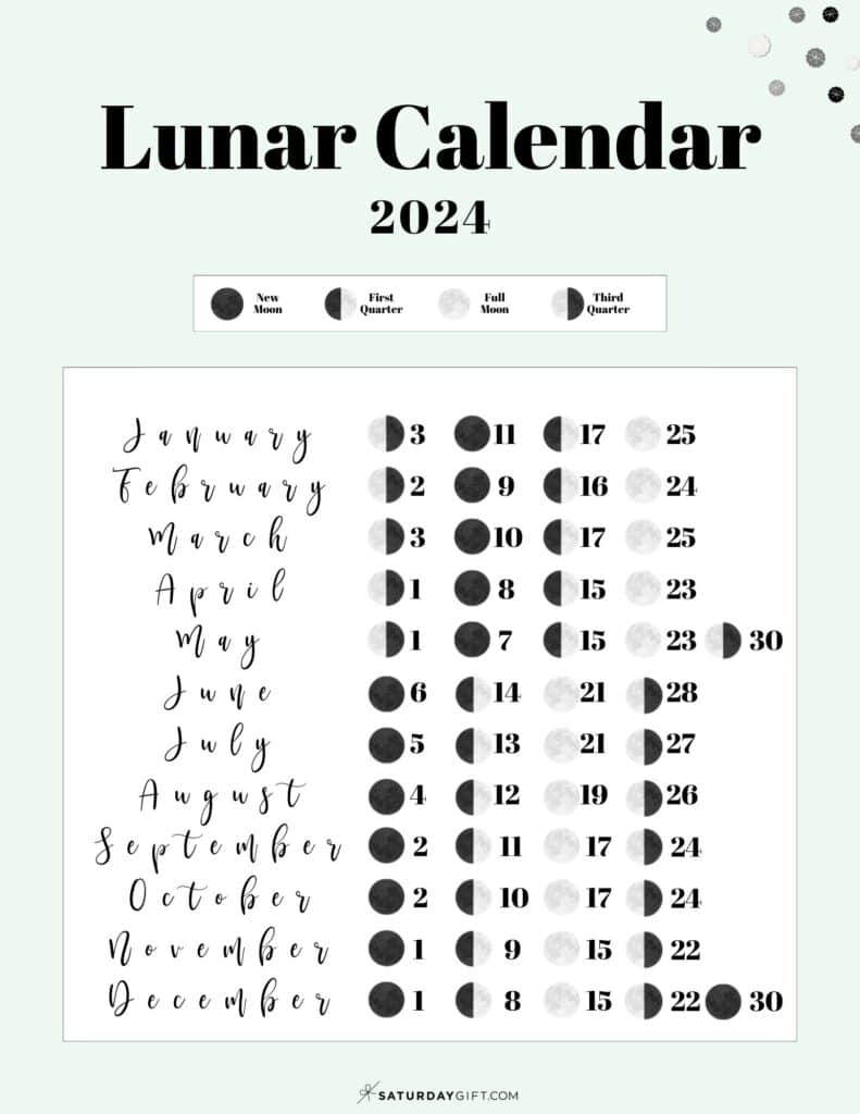 December 2024 Moon Calendar Printable Printable Calendar 2024