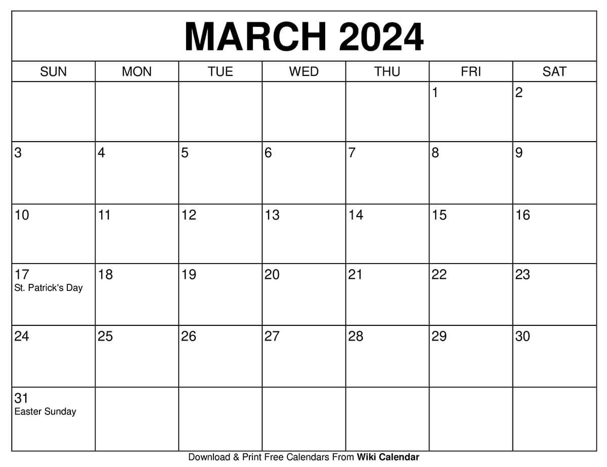 Printable March 2024 Calendar - Wiki Calendar | Apache Openoffice | 2024 March December Calendar Printable