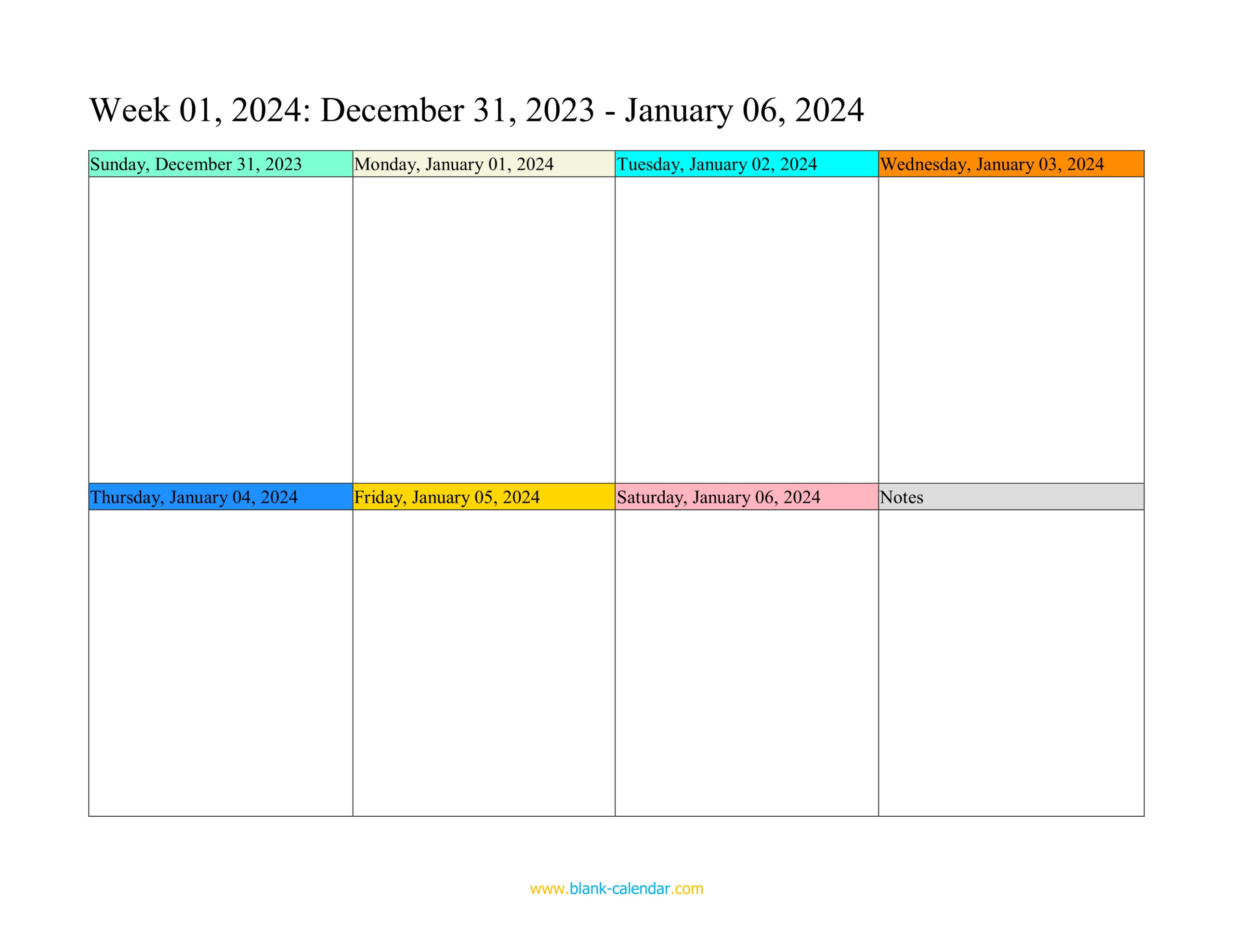 Weekly Calendar 2024 (Word, Excel, Pdf) | December Weekly Calendar 2024 Printable