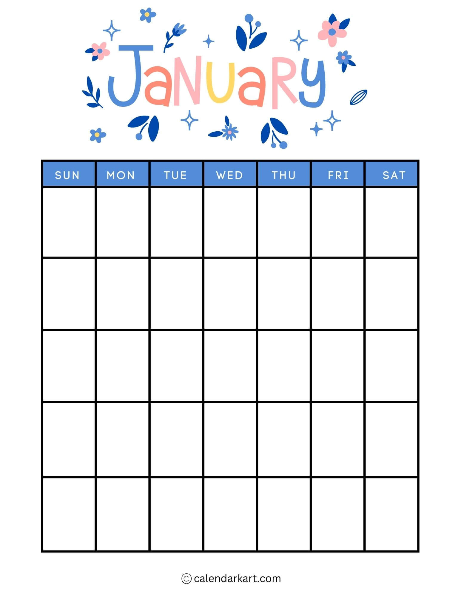 January 2025 Free Printable Printable Calendar 2025