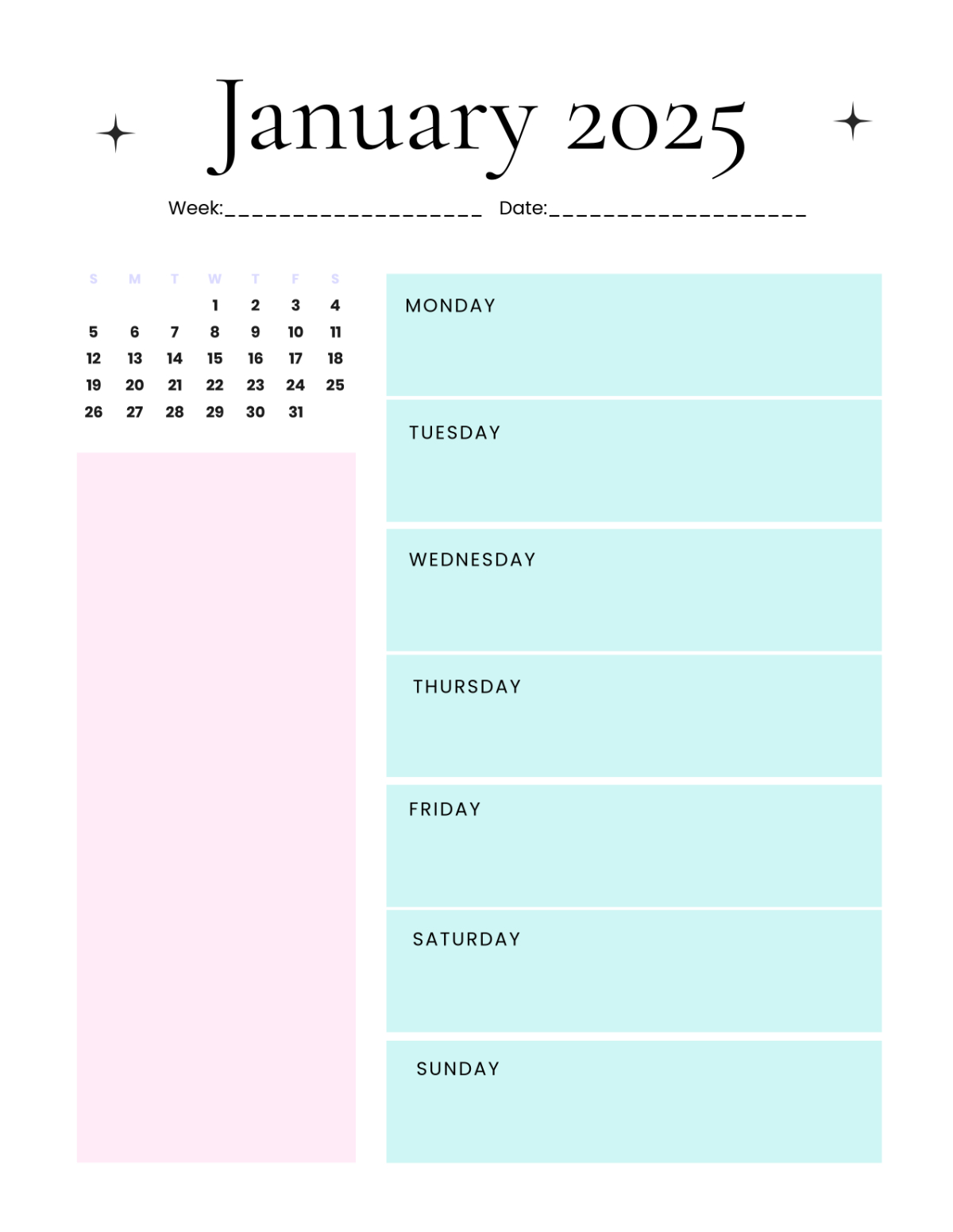 Free January 2025 Weekly Planner Template - Edit Online &amp;amp; Download | January 2025 Weekly Planner Printable