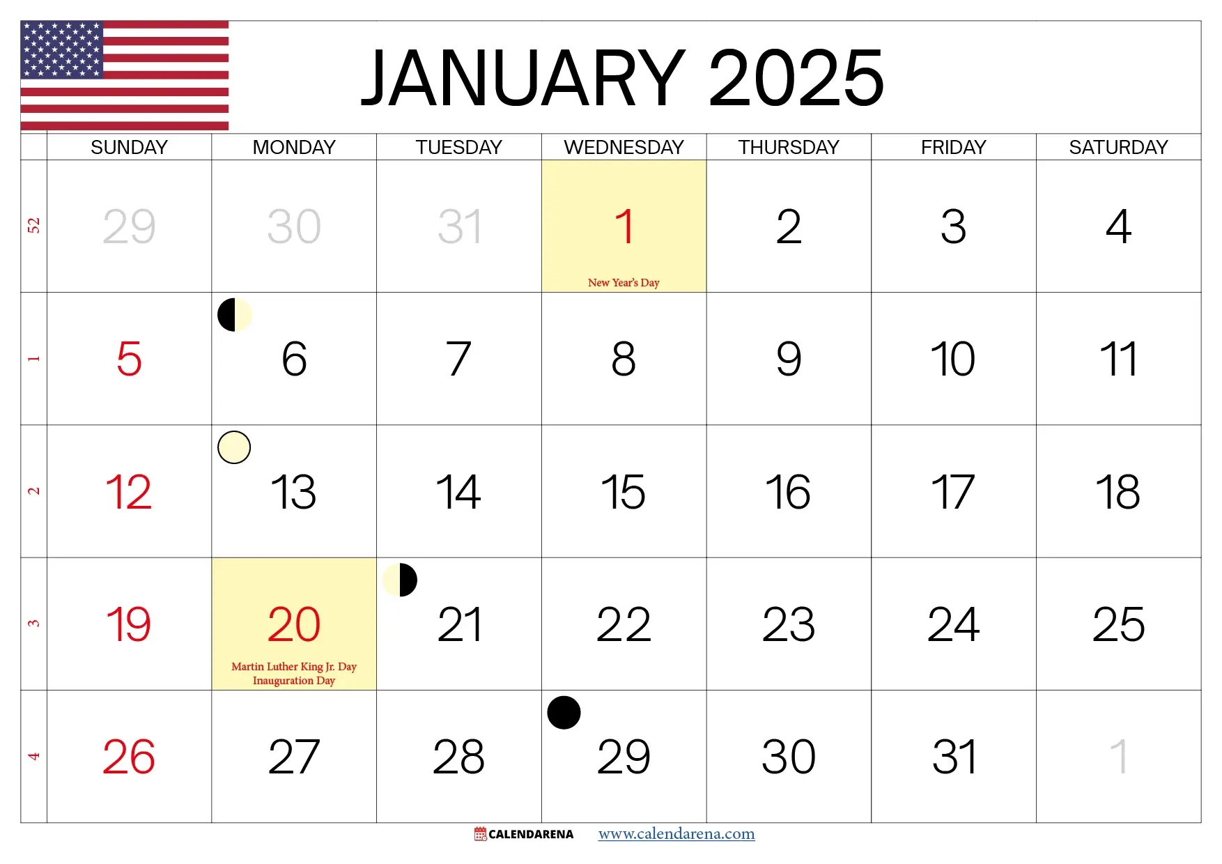 January 2025 Calendar Printable | Dry January Calendar 2025 Printable