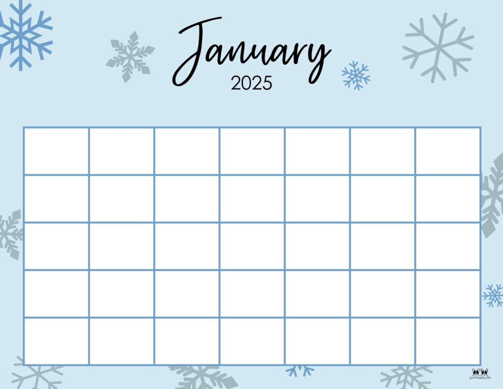 January 2025 Calendars - 107 Free Printables | Printabulls | Free Printable 2025 January Calendar