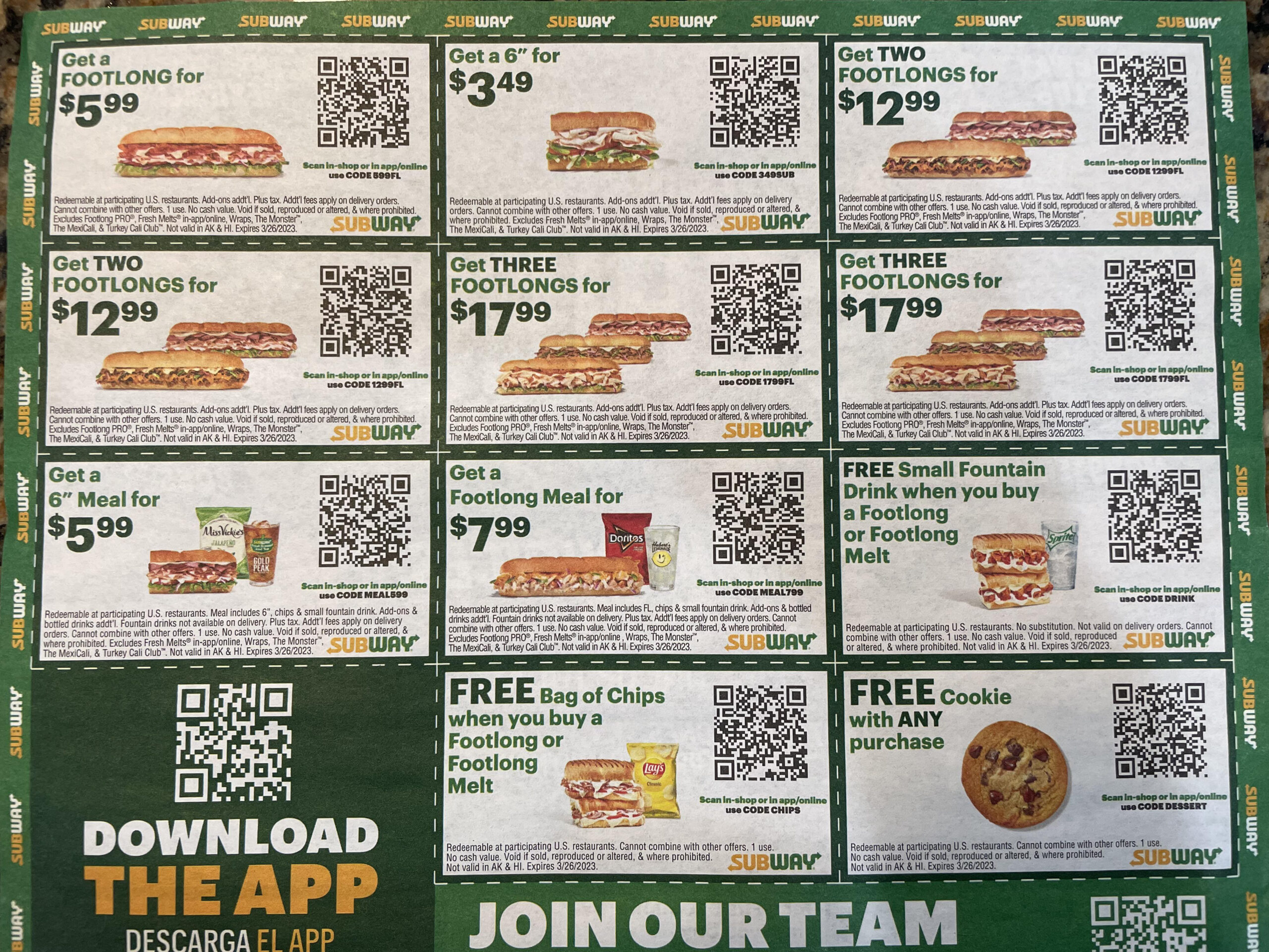 Subway Deals Hotsell Today | Printable Subway Coupons January 2025