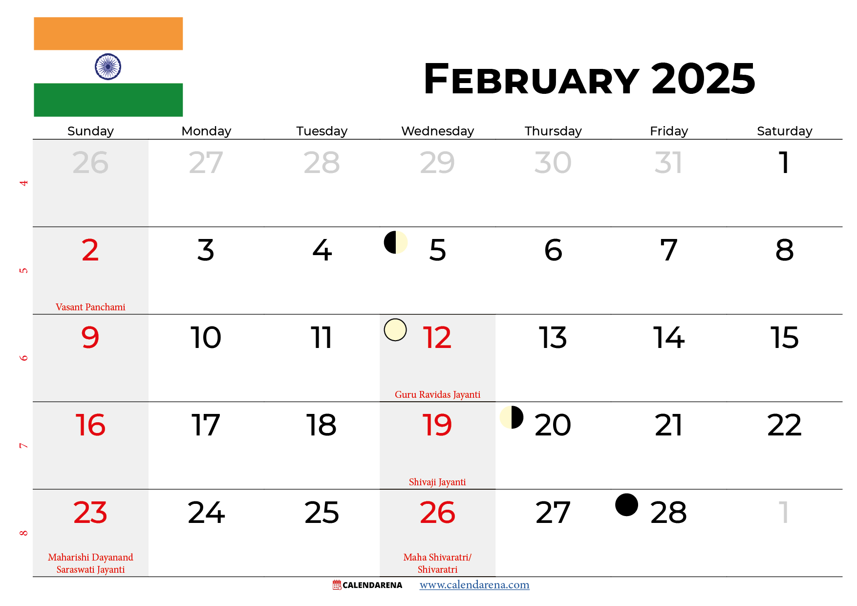 2025 Calendar February Month Printable Calendar 2025