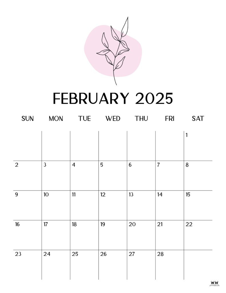 February 2025 Calendar Vertical Printable Printable Calendar 2025