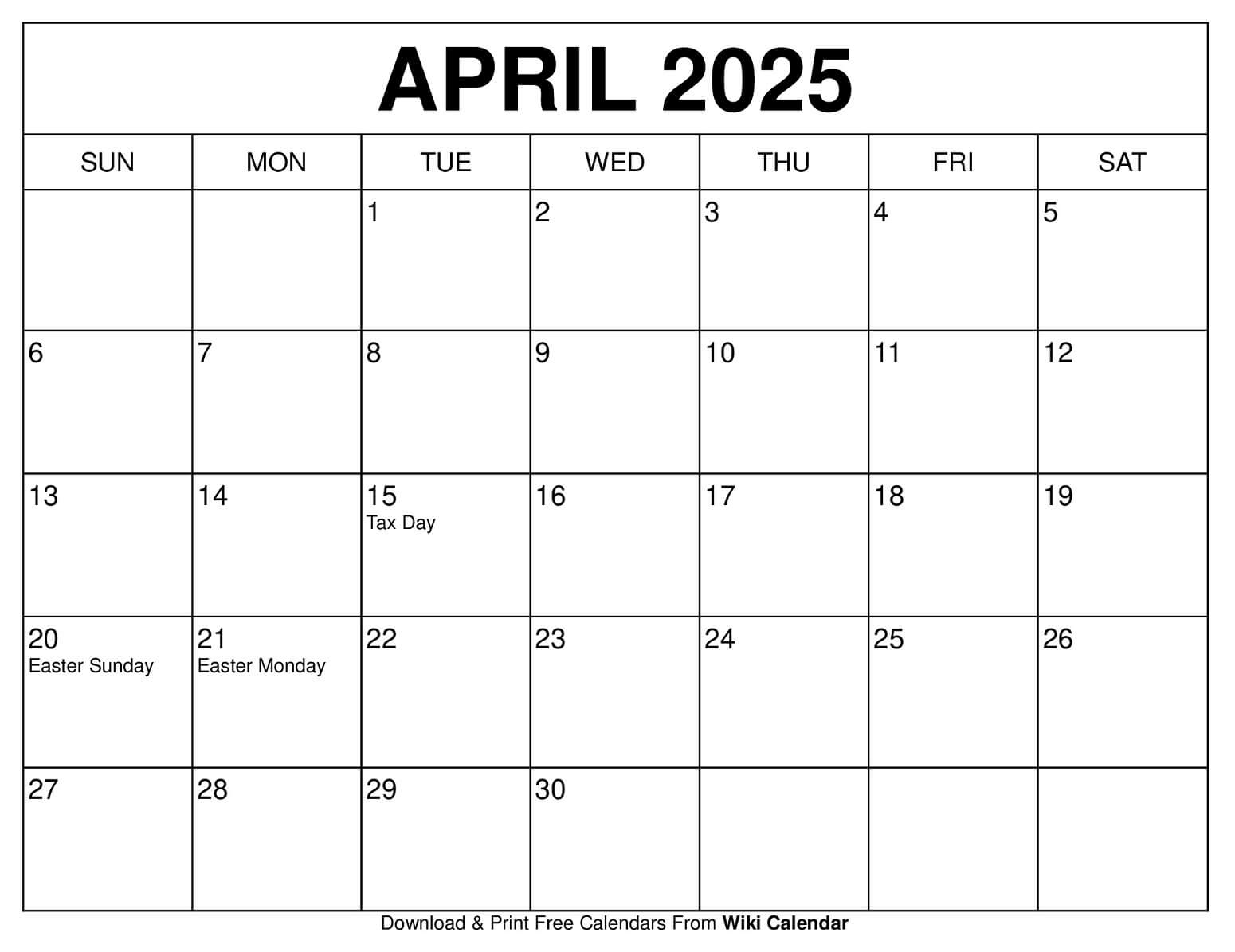 April 2025 Calendar - Printable Templates &amp;amp; More | 13 Month Calendar 2025 Starting In April Printable