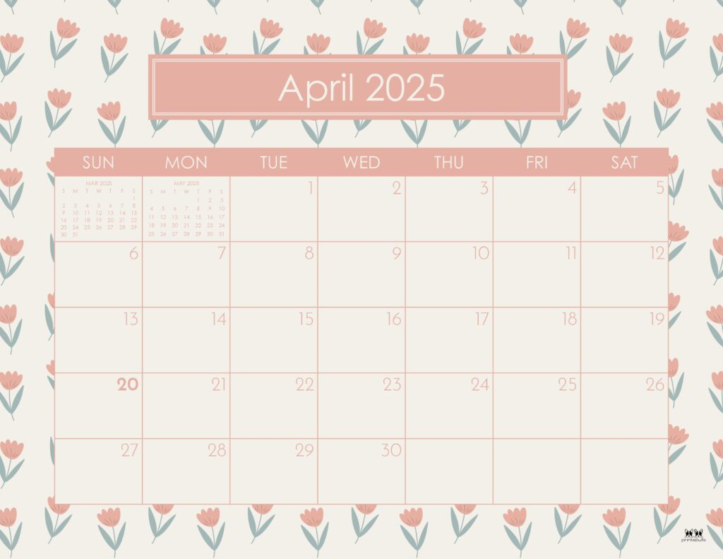 April 2025 Calendars - 107 Free Printables | Printabulls | 123 Printable Calendar April 2025